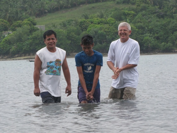 Jemar's baptized.  He was one of six youth who stepped forward on Easter to proclaim his faith in Jesus.