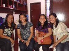 Emmylou, Mila, Ann Ann, and Jenny.  These four are our Legazpi campus team. Though working with another ministry to underprivileged kids, they give time each week to reach out to students. (Ann Ann is from our church on Cagraray, and Emmylou was a volunteer there as well).