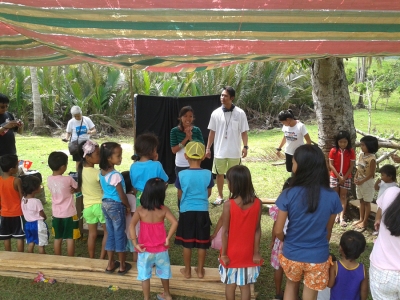 CC Chino Hills sharing at one of the kids' outreaches on San Miguel Island.